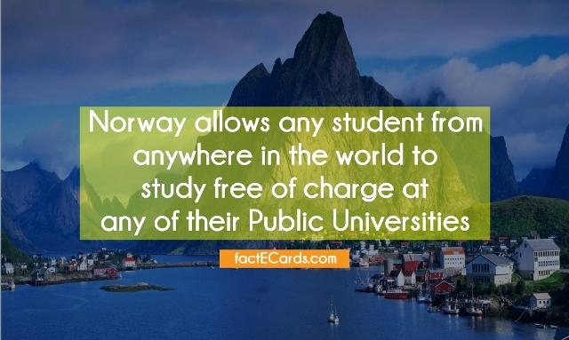 挪威为国际学生提供免费教育