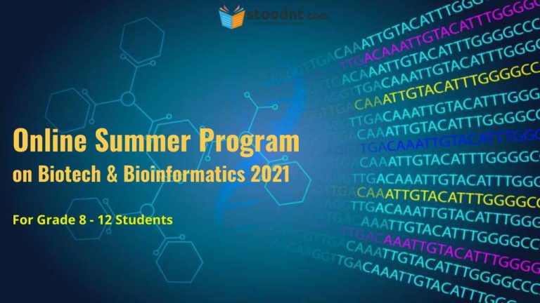 2021年面向高中生的生物技术和生物信息学暑期在线项目